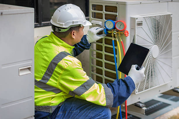 Professional Hvac technician working in Chappell Hill, TX